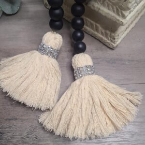 Black & White Wood Bead Garland