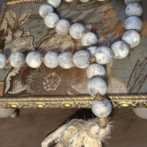Light Blue, Grey & White Beaded Garland