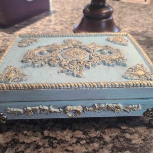 Romantic Blue & Gold Embellished Box